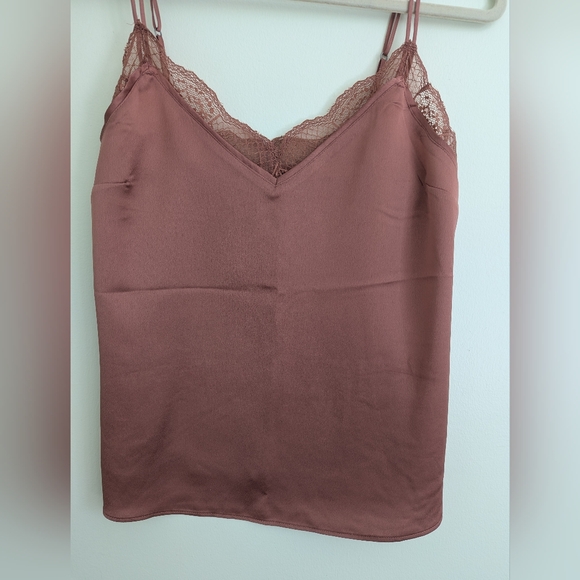 Abercrombie & Fitch Tops - Abercrombie & Fitch Dusty Rose Lace Satin Cami